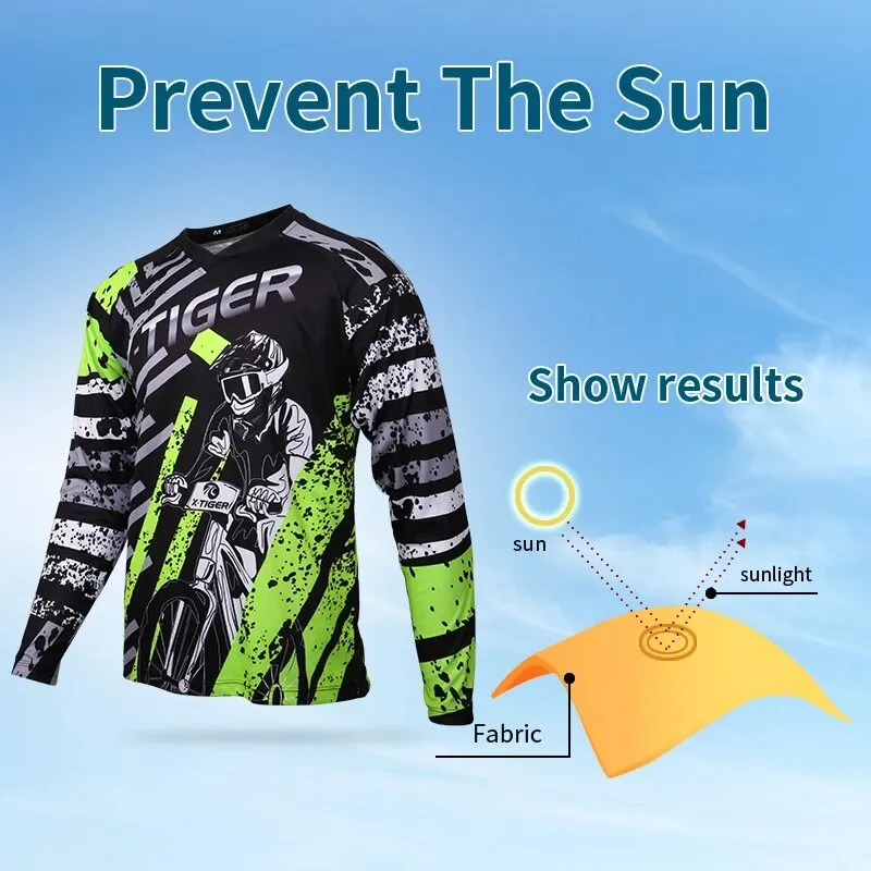 X-Tiger Long Sleeve Downhill Jerseys 100% Polyester Cycling Mountain Bike DH Shirt Bicycle Racing Wear