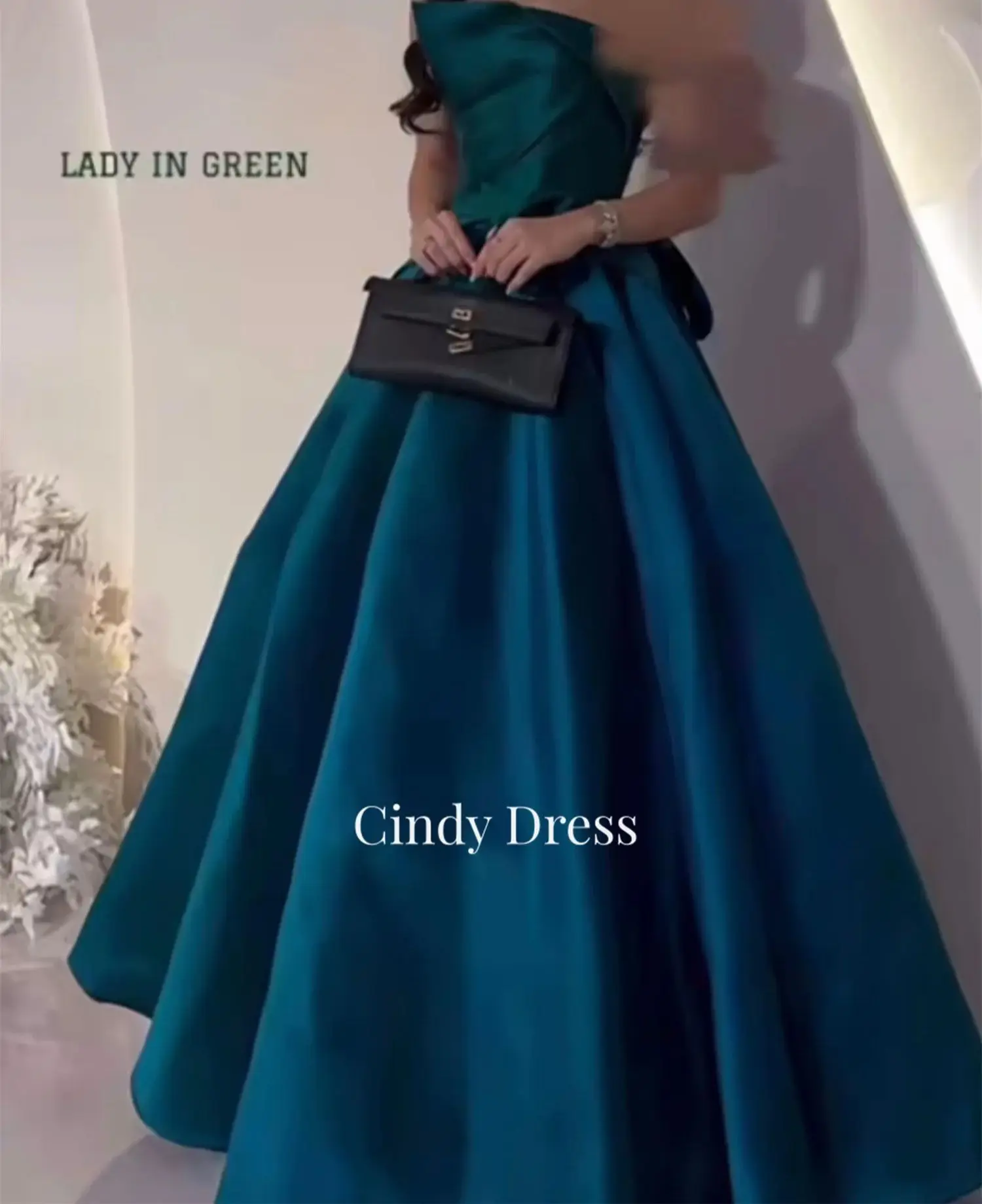 Satin Tube Top A-line Green Saudi Elegant Party Dresses for Women Luxury Gala Dress Woman Evening Customized Ladies Long Gown