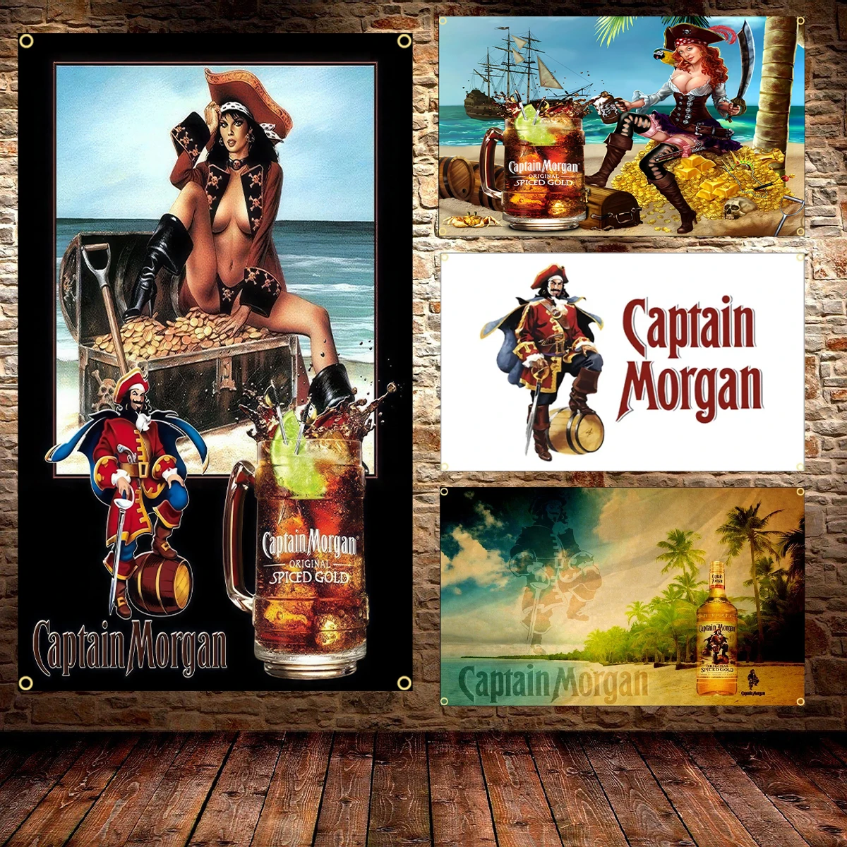 90x150cm Captain Morgan Rum Flag Printed Rum Banner For Decor