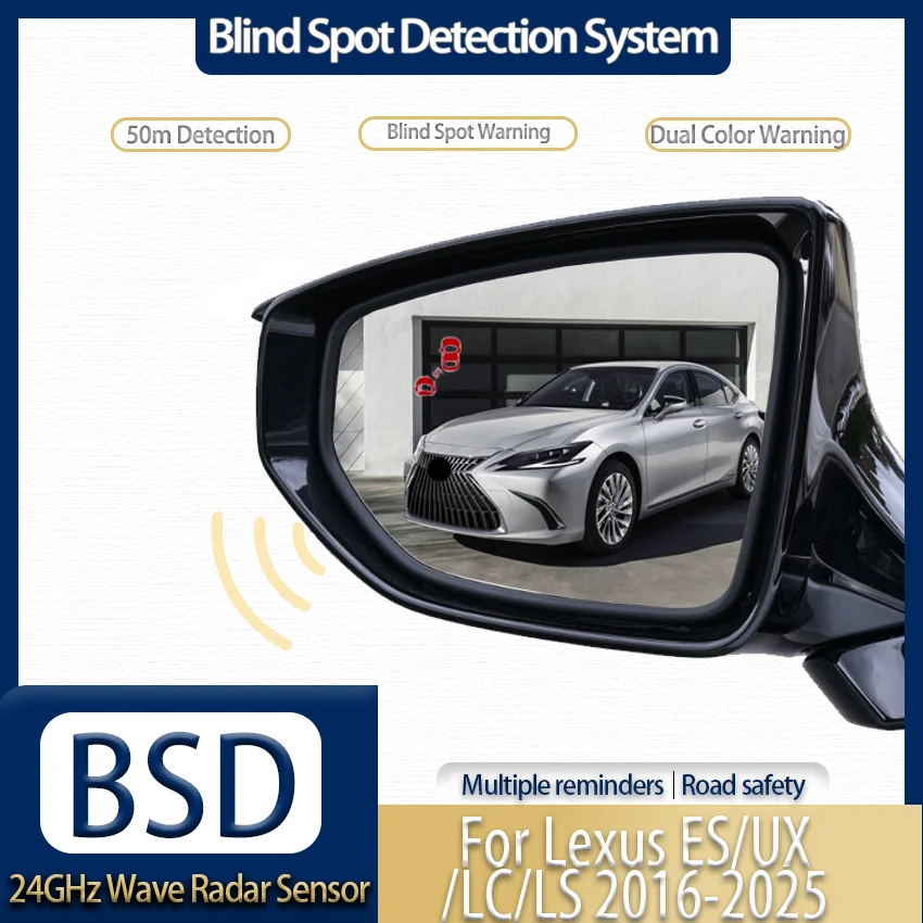 24GHz Blind Spot Detection System, Audio & Visual Dual Alert, Mirror LED Warning For Lexus LS 2018-2025