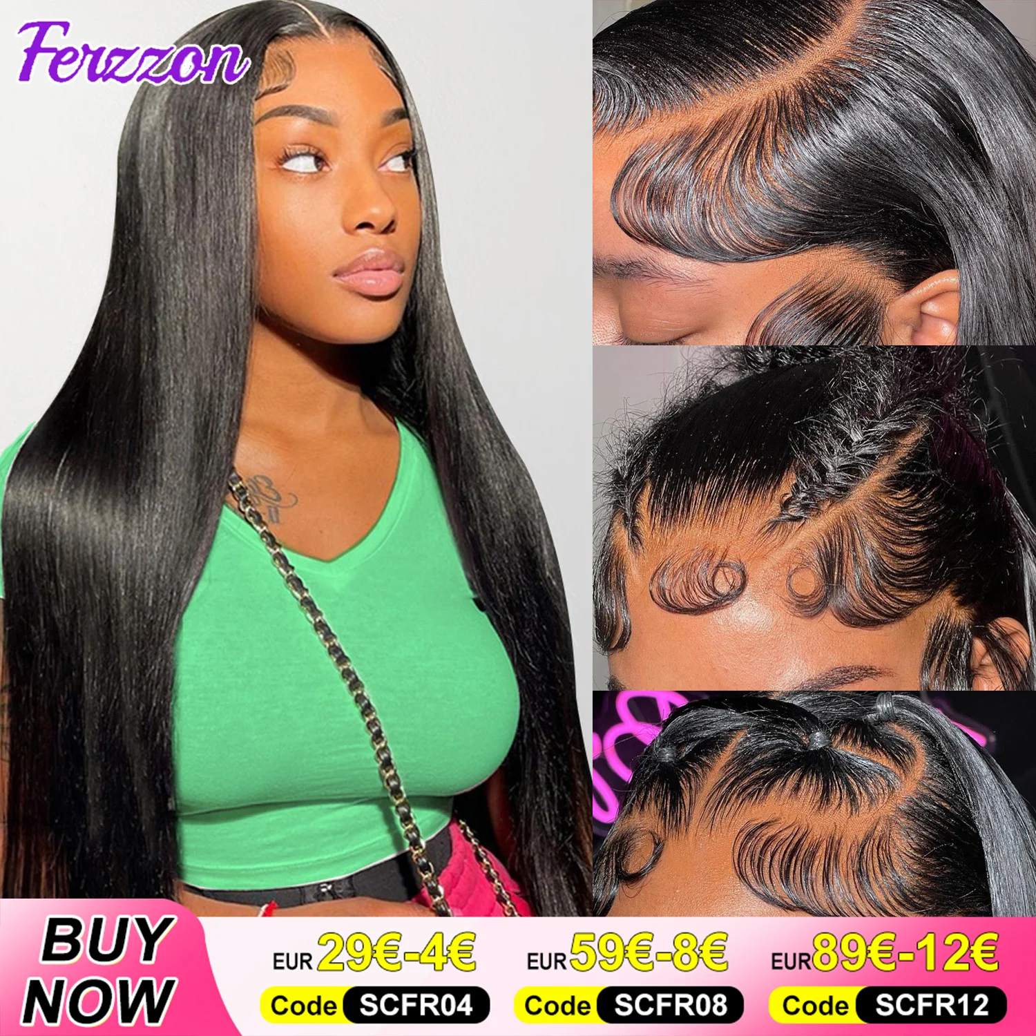 Straight Human Hair Lace Front Wig 13x6 13x4 Human Hair Lace Front Wigs for Women 180 Density Lace Wigs Pre Plucked 3 Days Delivery