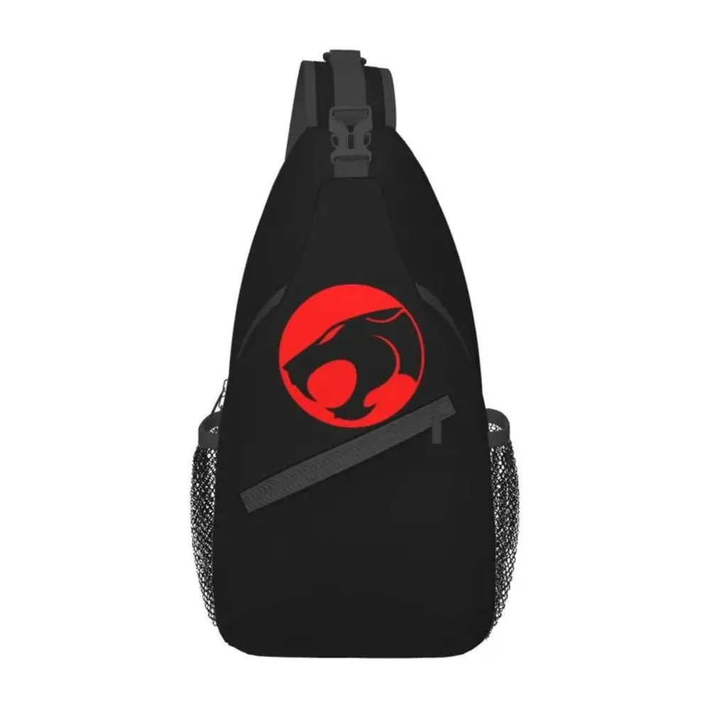 Mochila de hombro informal para hombre con bandolera en el pecho con dibujos animados de Anime Thundercats para viajes y ciclismo