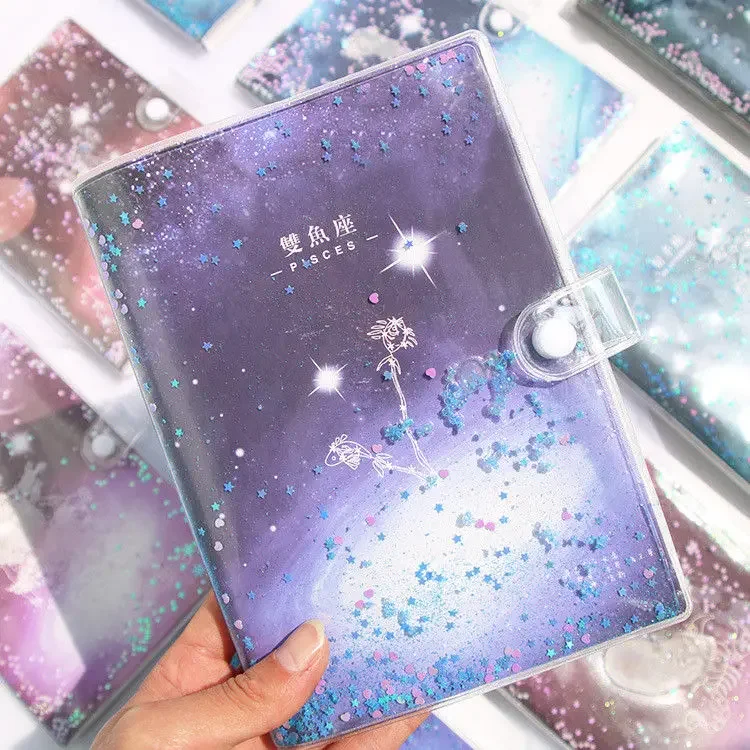 A6 Starry Pvc Leather Notebook Hardcover Paper Journal Diary Planner Notepad Starry Sky Constellation Series Daily Work new