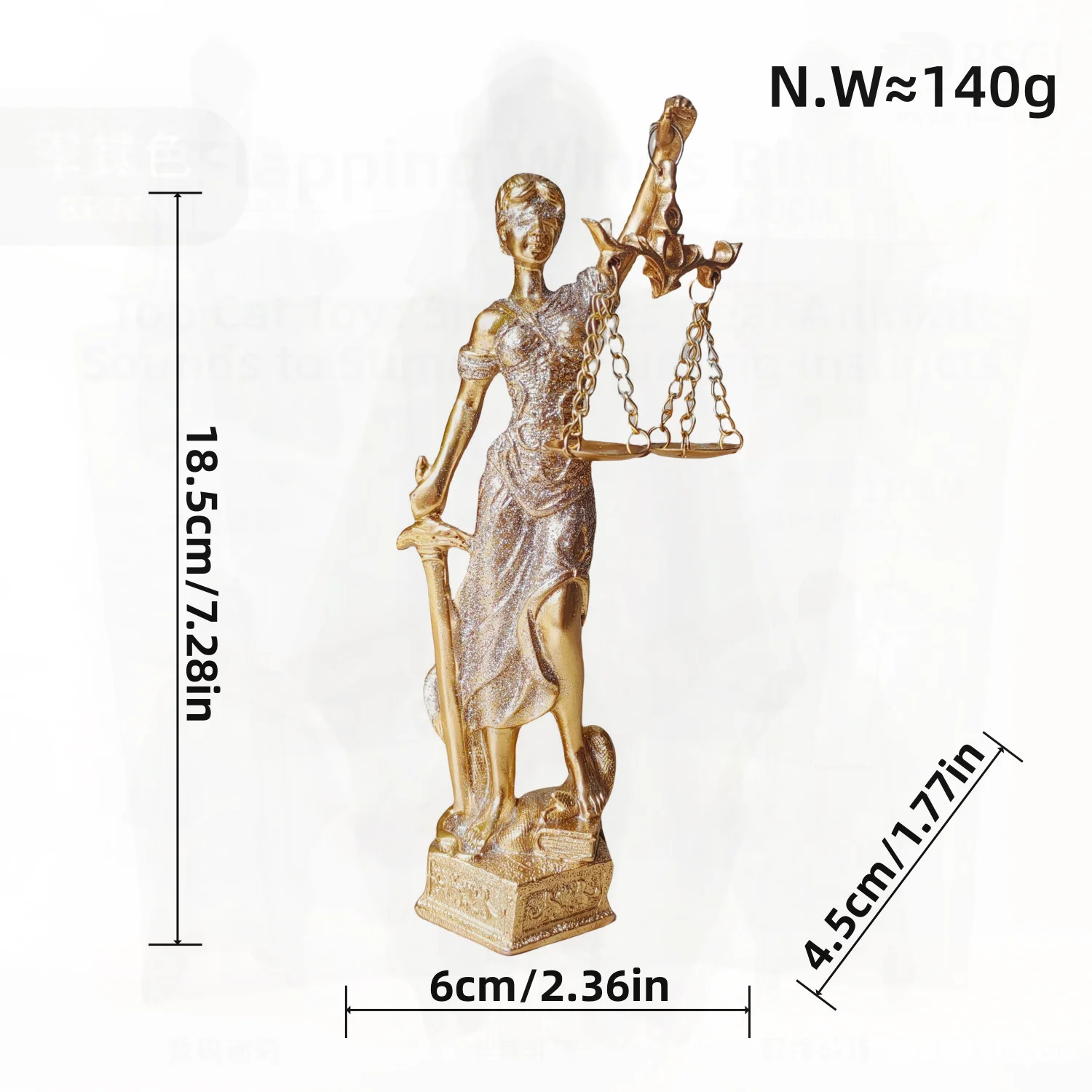

3D Resin Justice Goddess Statue European Style Office Desk Decor Vintage Home Decor Living Room Wine Cabinet Ornaments