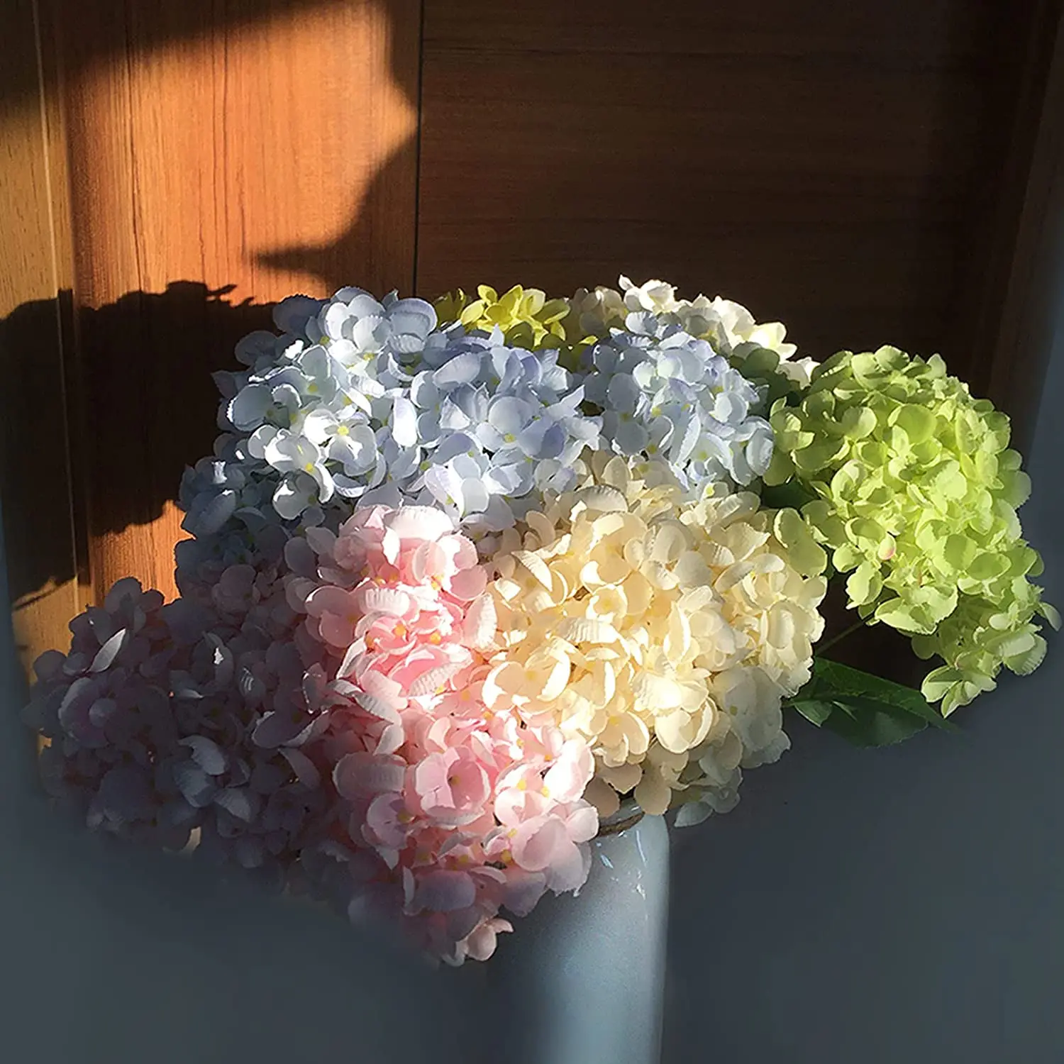 Hydrangea Silk Flowers Pink Hydrangea Artificial Flowers Fake Bouquet Flower Arrangements for Home Wedding Centerpieces Decor