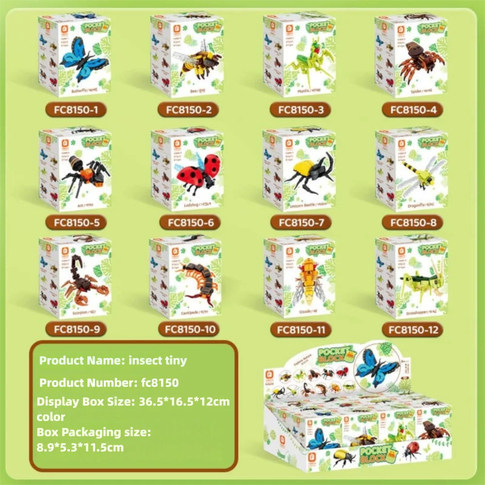 Puzzle Insekt Tier Modell Ameise Interessante Insekt Spielzeug Heuschrecke Bausteine Geschenk