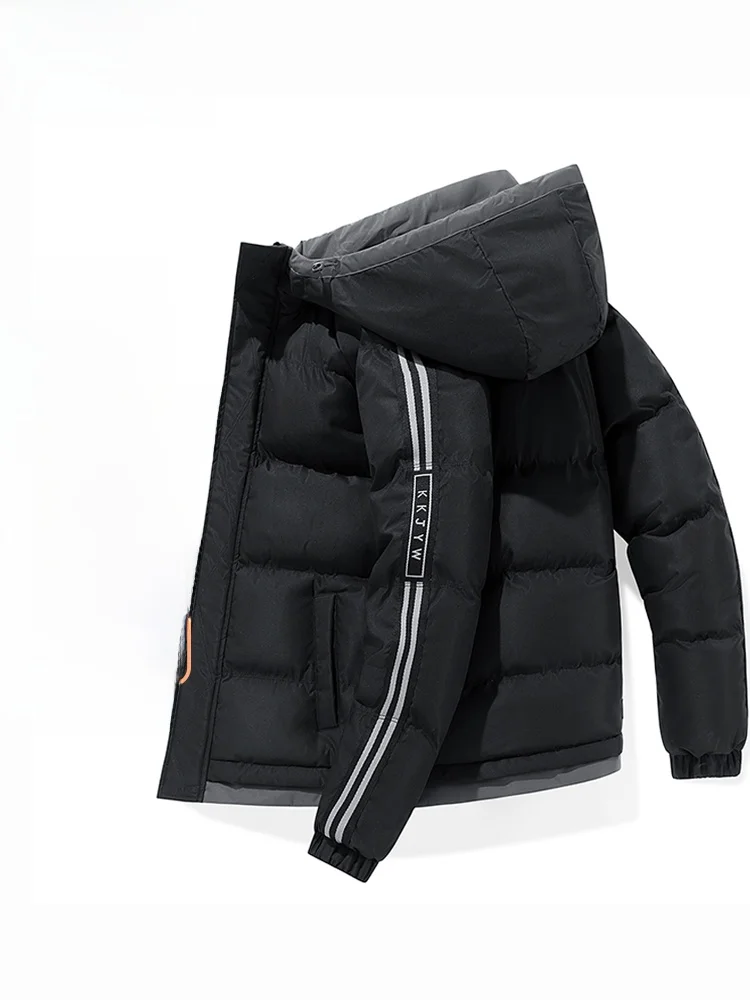 جايت شتوي دافئ للرجال من القطن بغطاء للرأس من Jaet Faion Urban Sle طويل Sve بسحاب للإغلاق من ألياف البوليستر