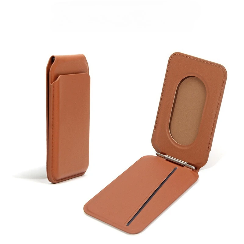 Multi-Color MagSafe Magnetic Card Holder for iPhone 17 16 15 14 PU Leather Phone Stand Card Storage Accessory