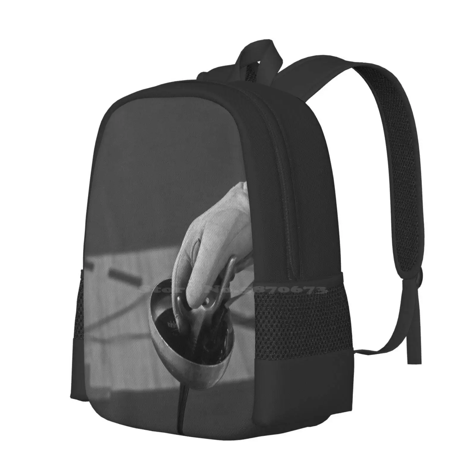 Grip Backpack For Student School Laptop Travel Bag Fencing Epee Scherma Escrime Black And White Fechten Spada Degen