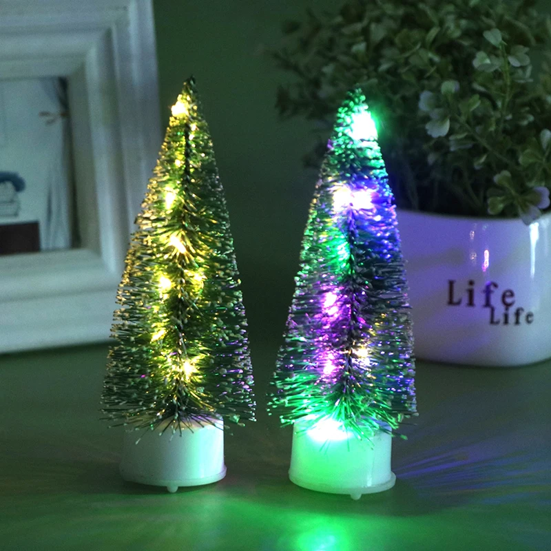 1 Buah Lampu Pohon Natal LED Mini Lucu Lampu Malam Warna-warni Lampu Malam LED Serat Optik Hadiah Dekorasi Natal Anak Lampu Bercahaya