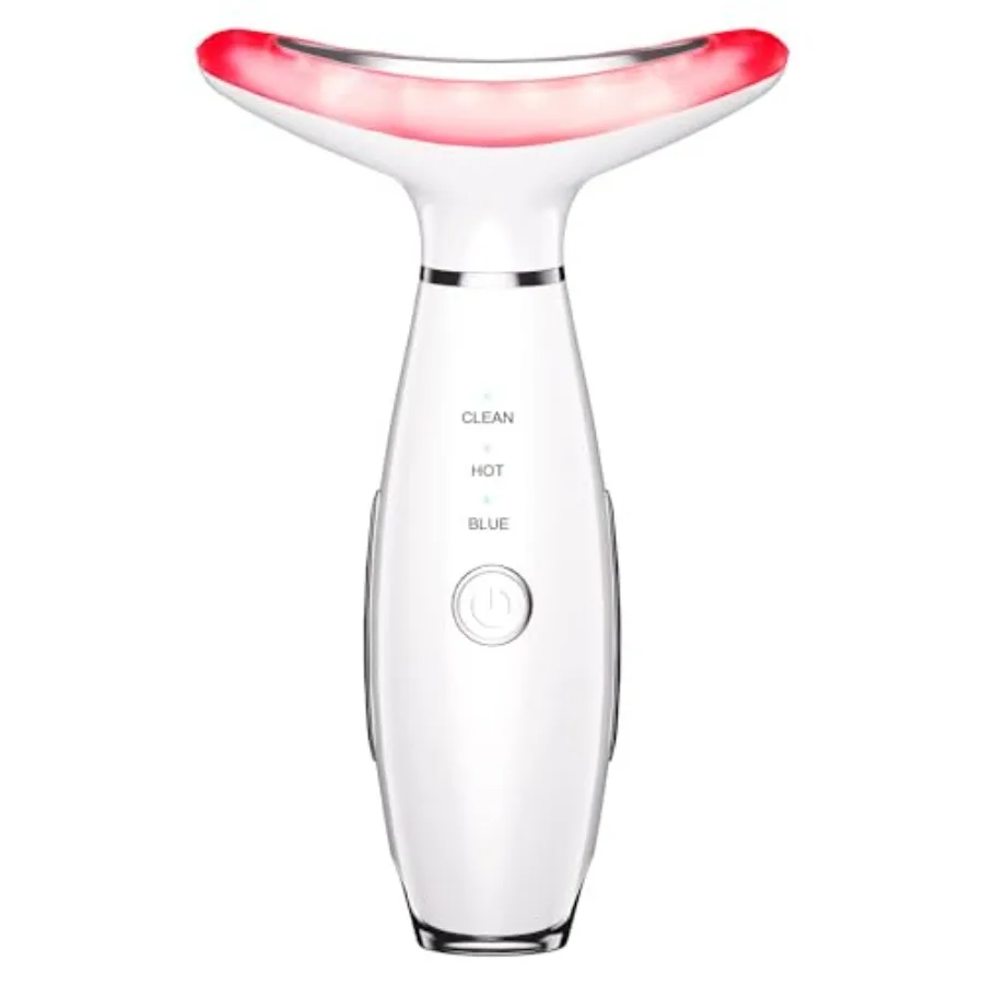 

3in1 Beauty Massager for Face and Neck Based on Triple Action LED Thermal and Vibration Technologies for Skin Care Improve Firm