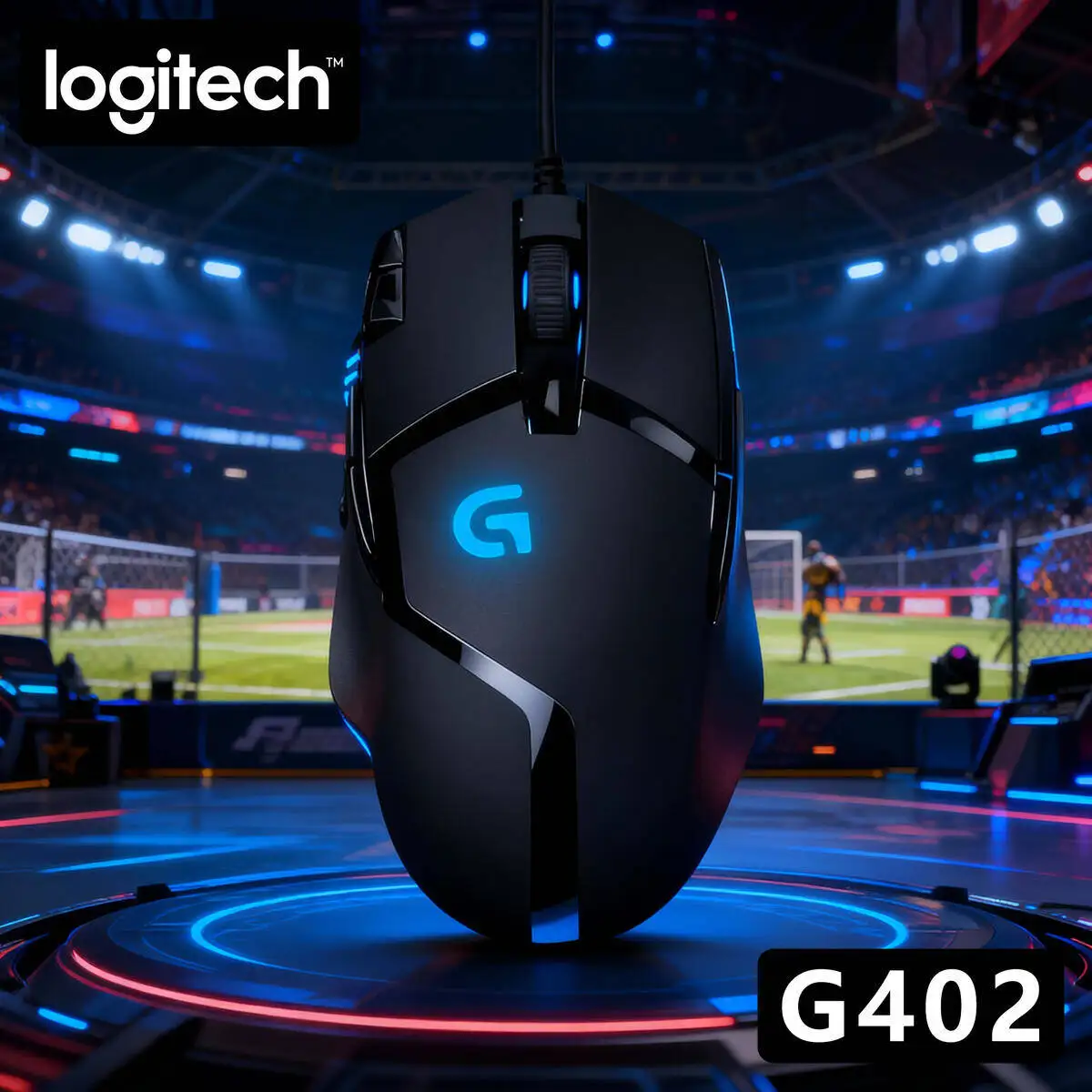 

Logitech G402 Hyperion Fury Gaming Mouse, Wired, 4000 DPI, Fusion Engine, 8 Programmable Buttons, 1ms Response, Lightweight