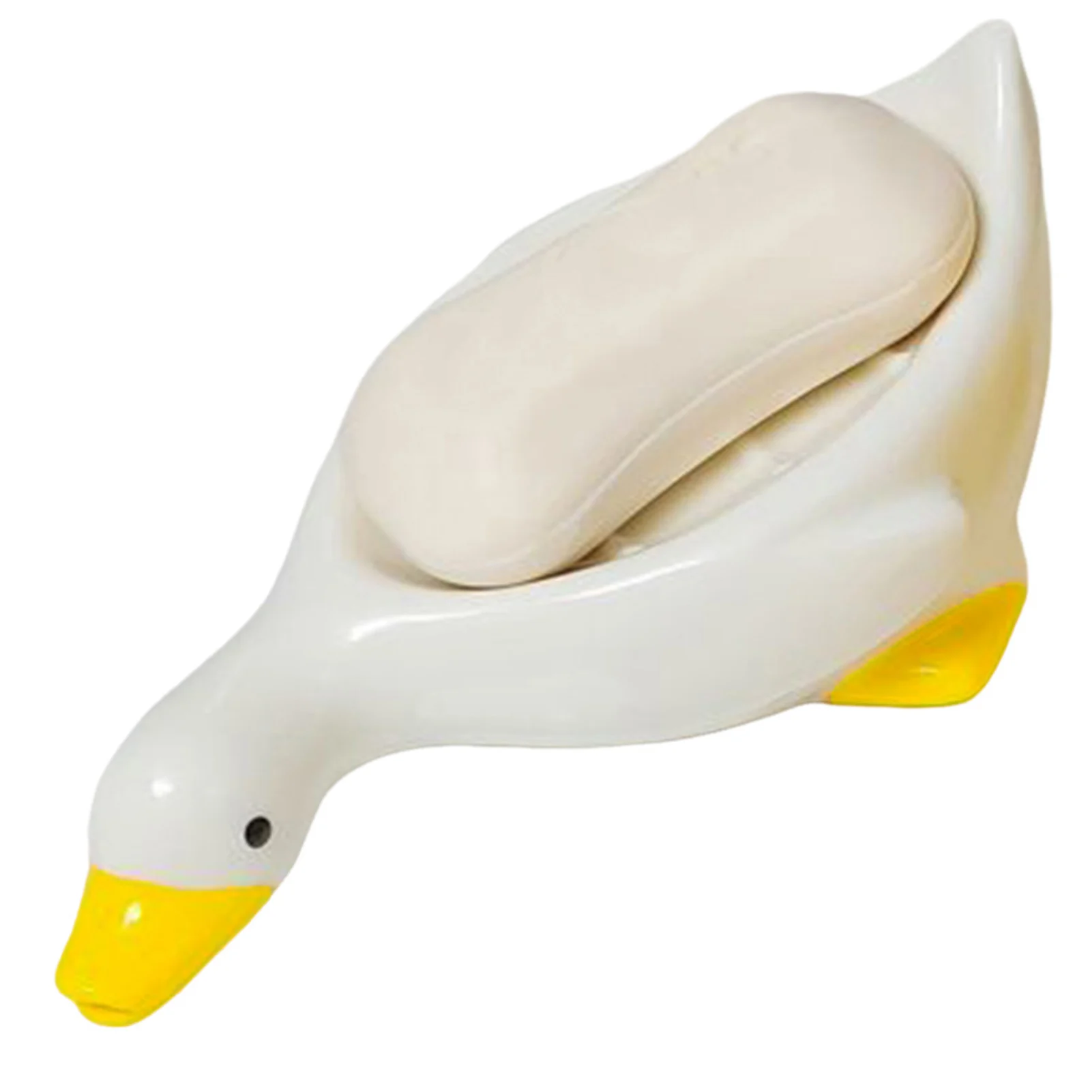 Duck Shape Countertop Soap Dish Drain Rack Shower Soap Holder for Home Flat Dormitory Hotel