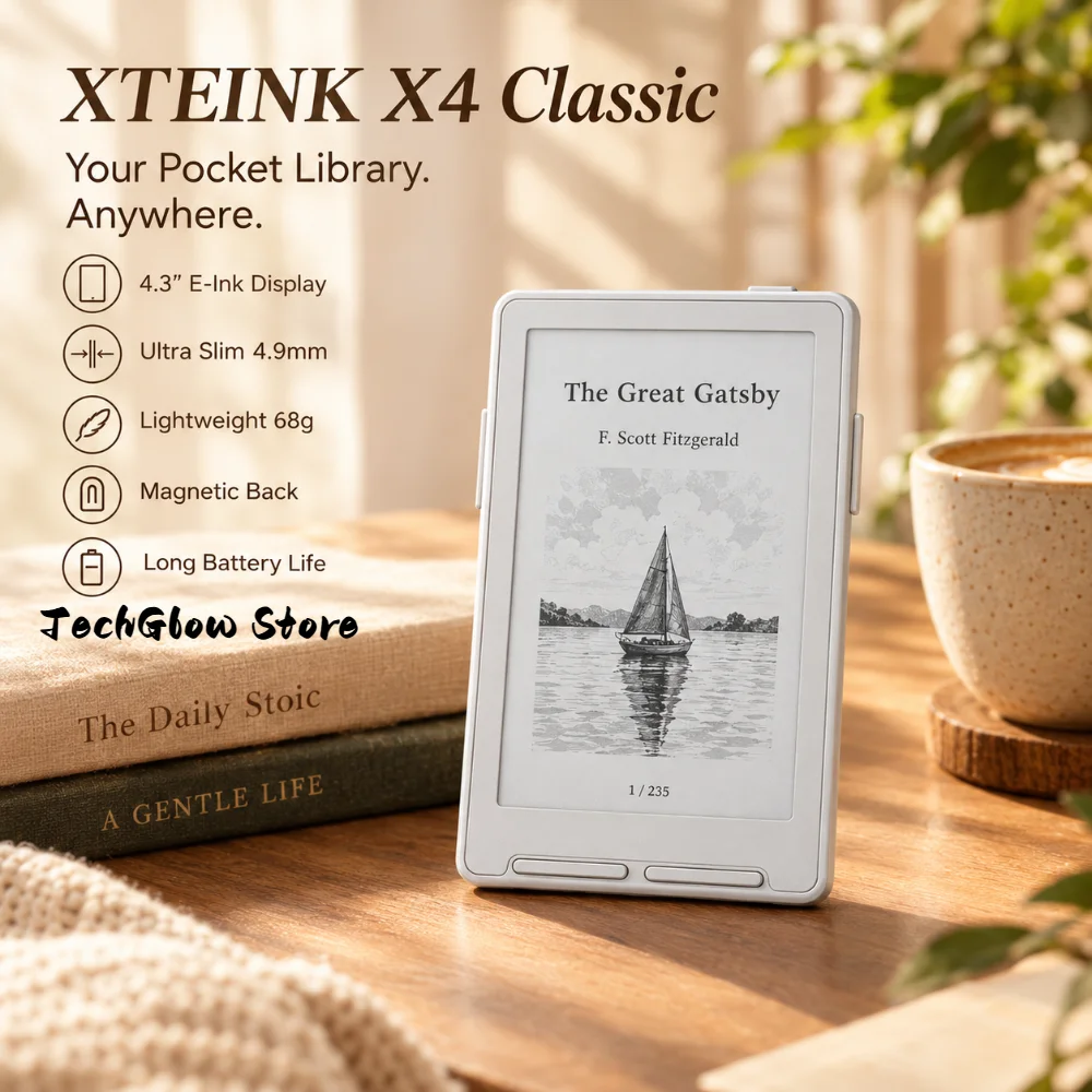 XTEINK X4 Classi Portable E-Book Reader 4.3Inch Minimalist Reading Device Magnetic Design Student Lightweight Pocket Reader