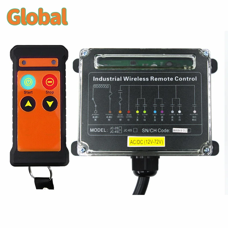 

JC-2S 2 buttons singIe speed industrial Wireless Radio Crane Remote Control switches winches Hoist track crane Lift controller