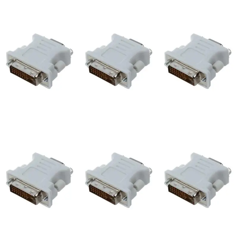 6Pack X(DVI Male to VGA Female Adapter DVI-D 24 1 15-pin Converter Connector