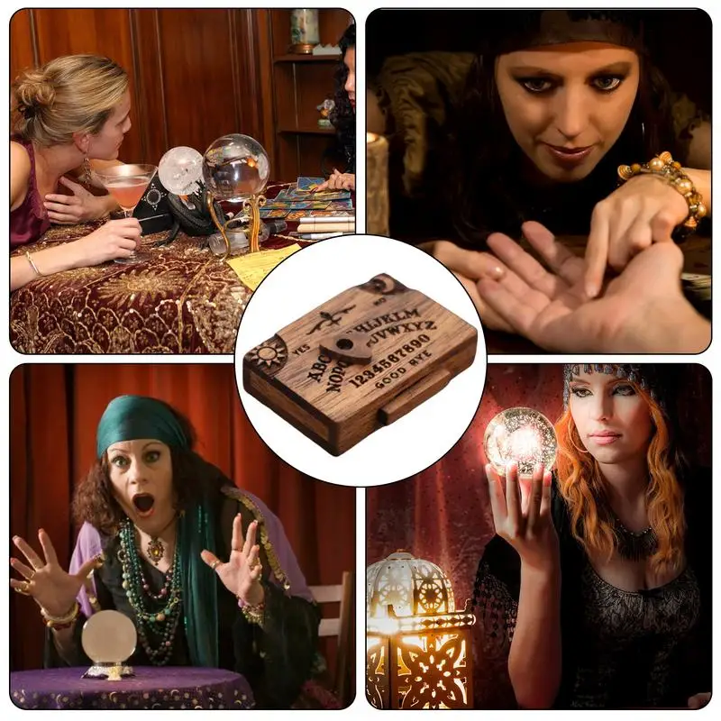 Mini-Ouija-Brett, handgefertigtes Ouija-Brett mit Schublade, Retro-Miniatur-Spiritbrett, sprechendes Geisterbrett, Wahrsagerei-Werkzeuge