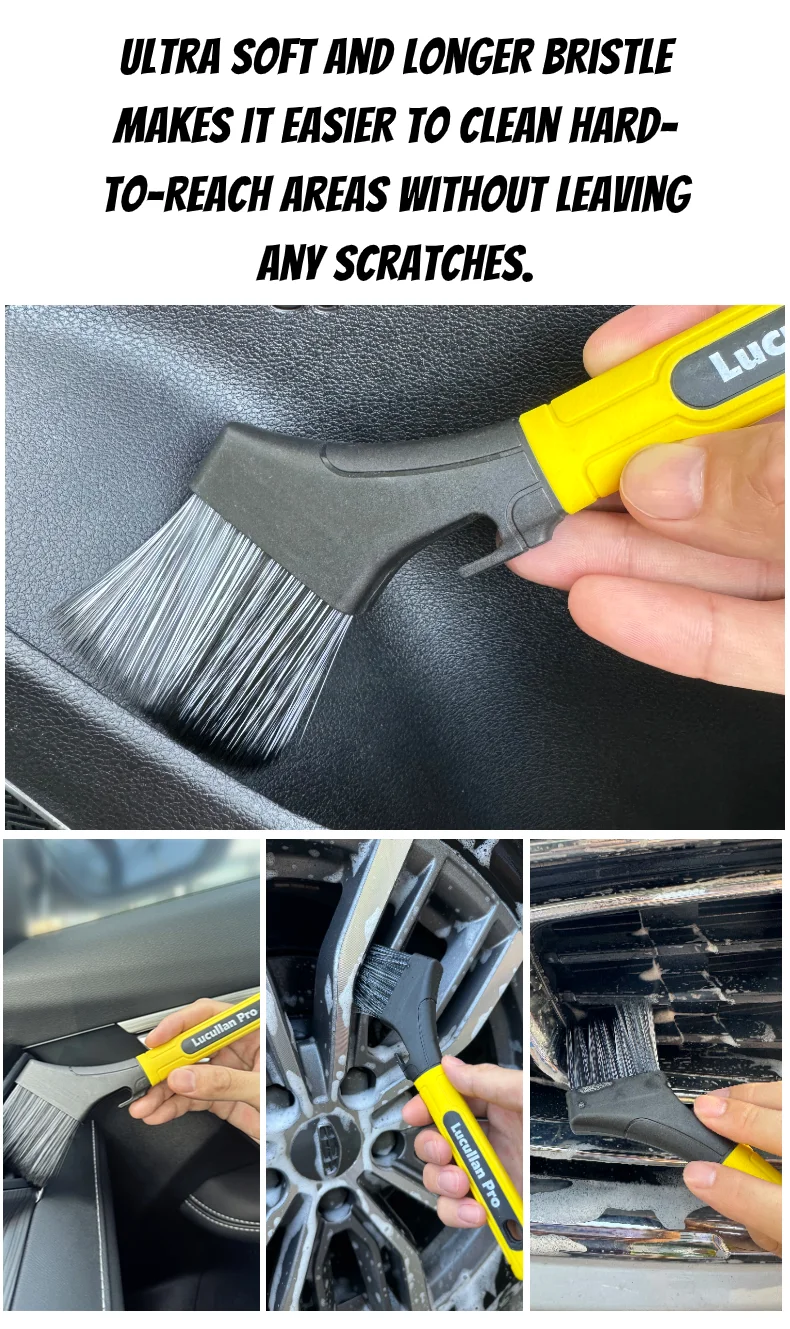 Lucullan Pro Ultraweiche Mehrzweck-Autowaschbürste, große Borstenfläche, ergonomisches Autoreinigungszubehör – Detail 5