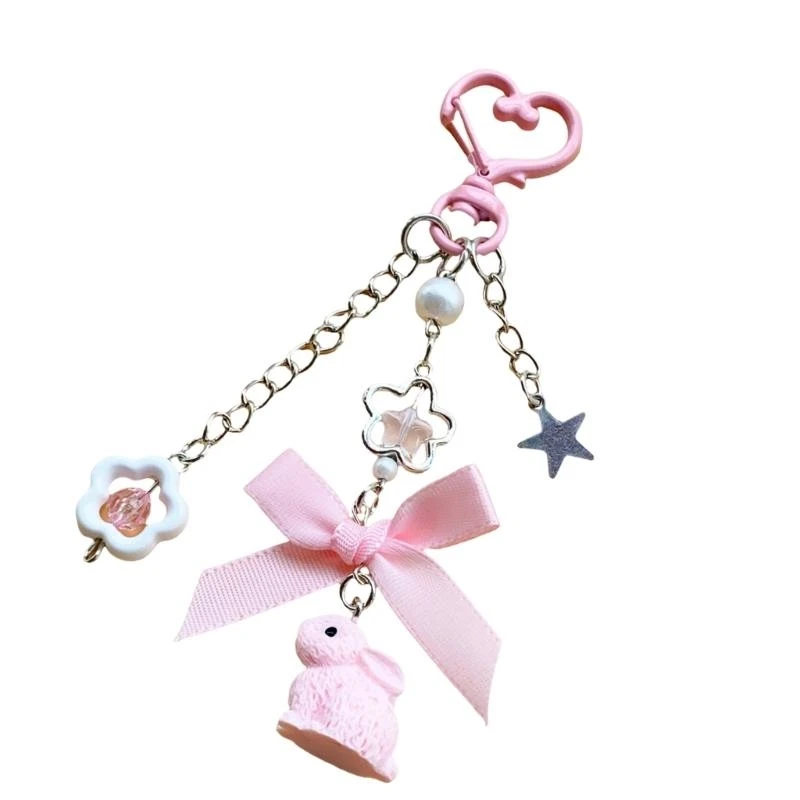 

Trendy Strawberry Rabbits Acrylic Phone Strap Charm Fashion Accessory for Personalizing Devices and Bags Decoration