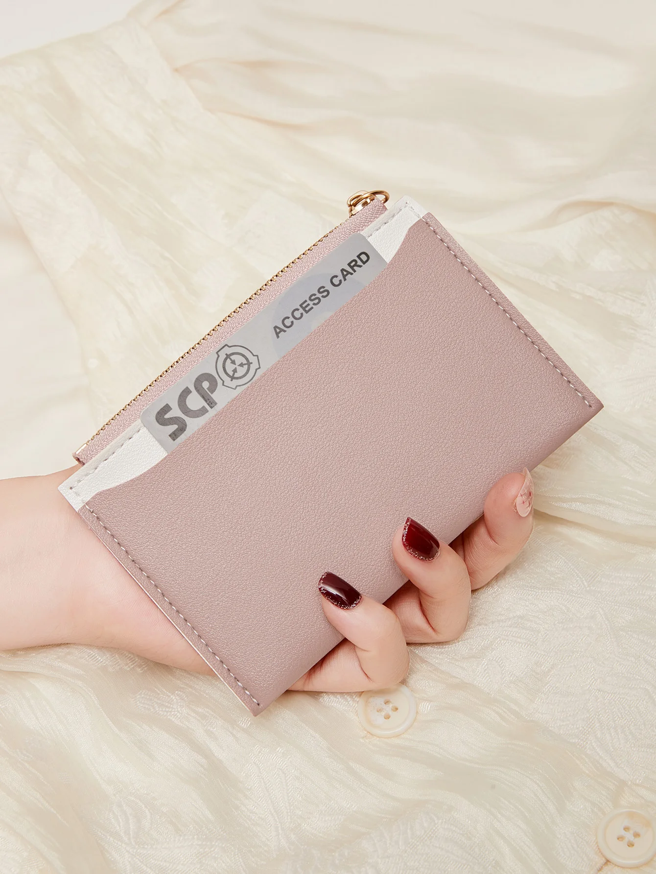 Minimalist ultra-thin coin wallet fashionable and portable PU leather wallet multifunctional credit card clip zipper card holder