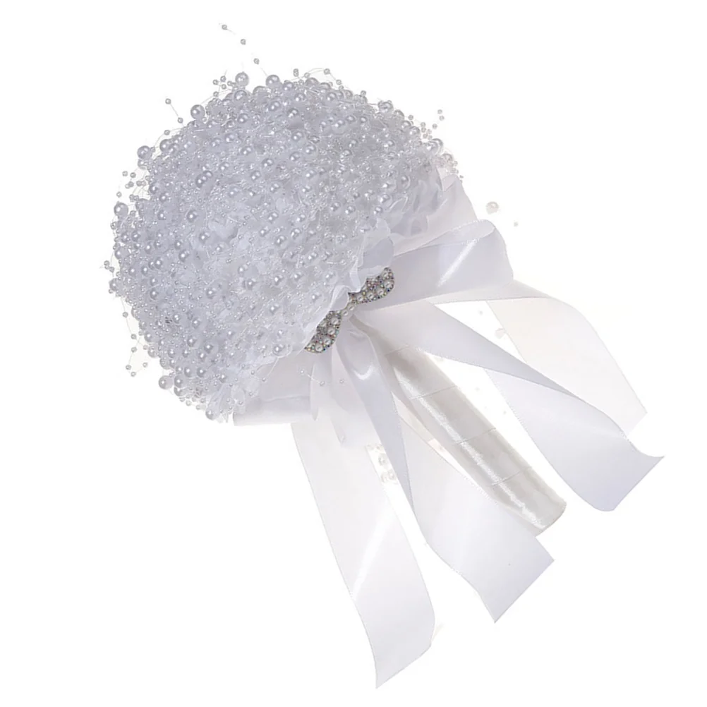 

Wedding Party Supplies Beautiful Pearl Bouquet Bridal Holding Flowers Bride Photo Prop