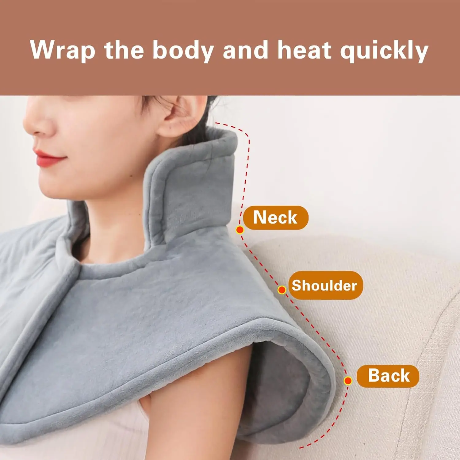 Electric Shoulder Neck Jacket Back Hot Compress Warm Pad Level 9 Temperature 4-speed Timing Back Support Relax Body Home Office
