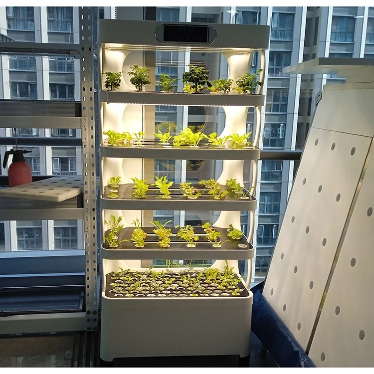 Automatic Indoor Hydroponic Growing System Vertical Farming Leafy Vegetable Planting Intelligent Vegetable Growing Cabinet