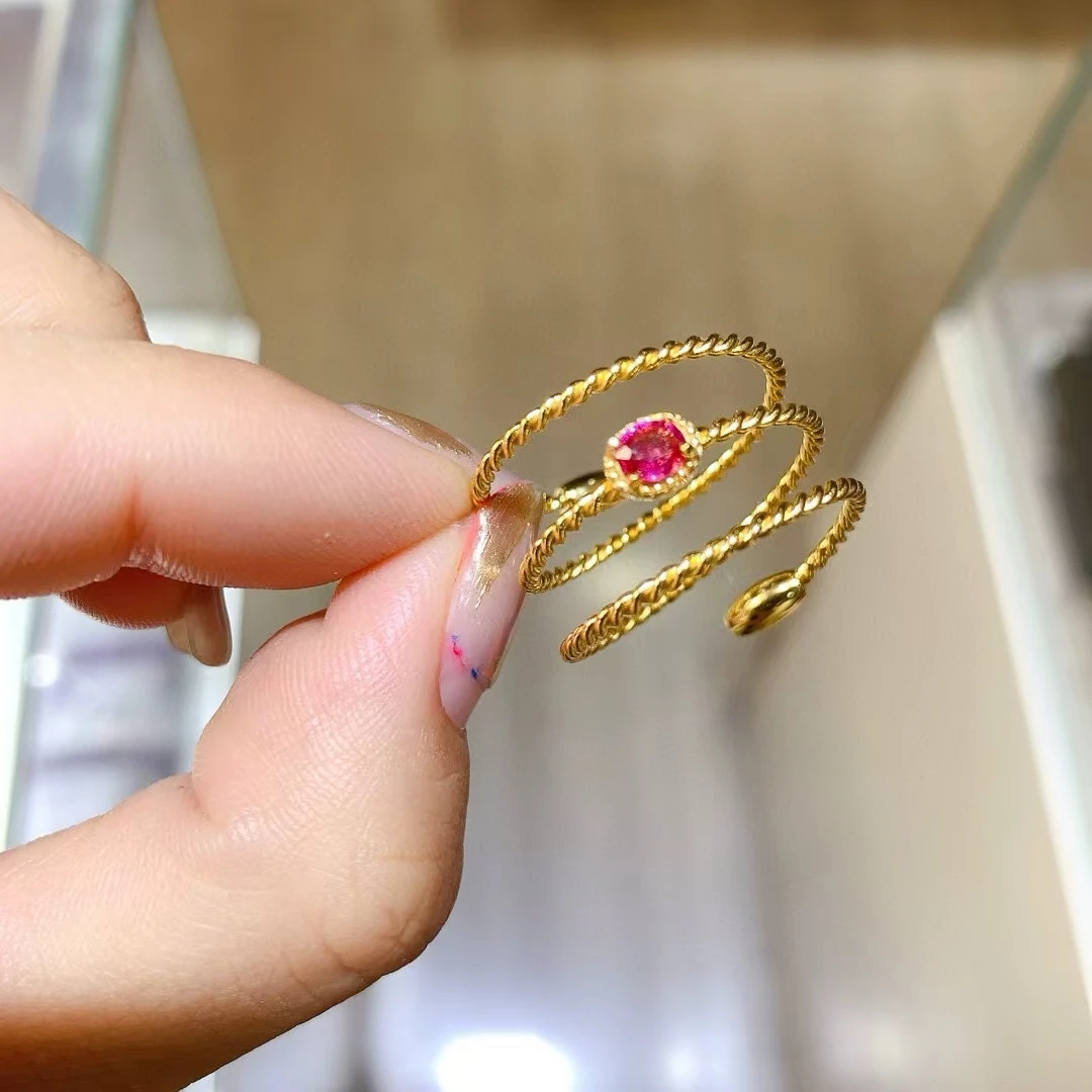 KJJEAXCMY Fine Jewelry Natural Spinel Women's Ring S925 Silver Electroplating Process Inlaid High Clarity Support Testing
