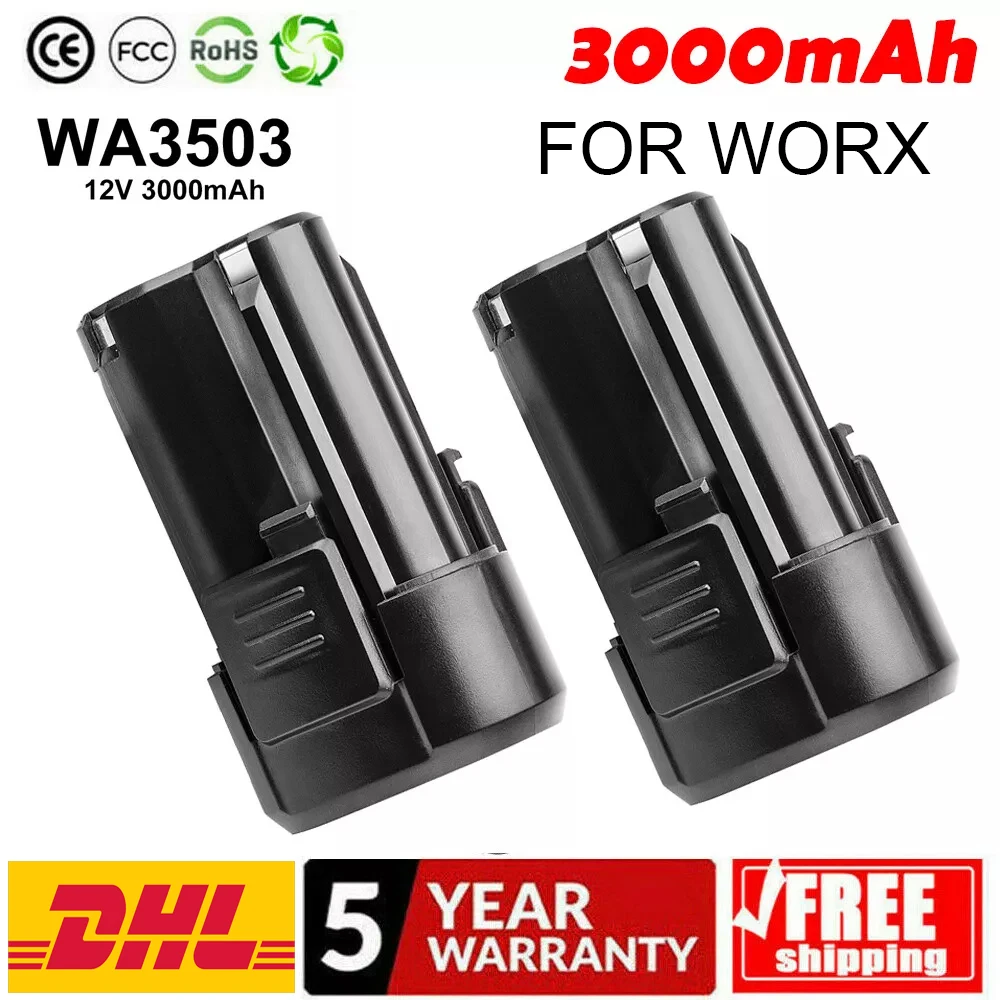 4PCS For Worx 12V 3000mAh Battery RW9300 WA3503 Replacement Li-ion fit WA3504 WA3505 WA3553 RK2515K2 Cordless Tool Power Battery