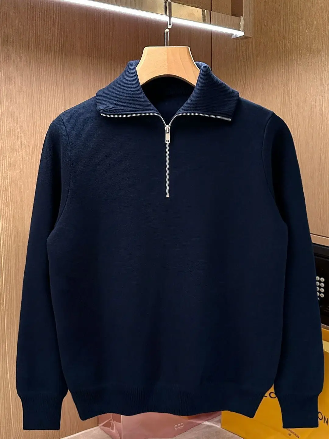 

Мужской повседневный вязаный свитер-кардиган с длинным рукавом, на молнии, с высоким воротником, теплый, из полиэфирного волокна, модный, осенне-зимний, верхняя одежда