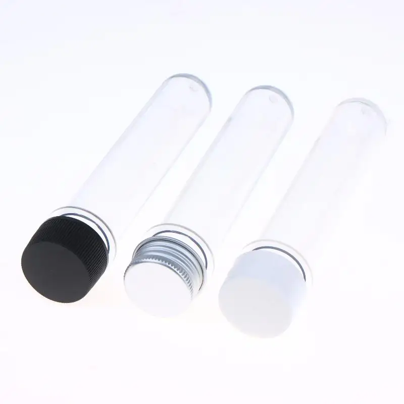 1 Stück transparente, zylindrische, nachfüllbare Plastikflasche, 40 ml, PET-Reagenzglasflasche für Masken, Süßigkeiten, Datenkabel, Maskierpapier – Detail 2