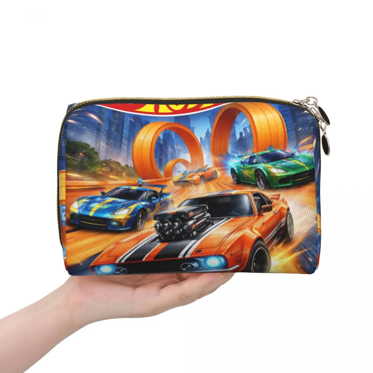 Hot Wheels Race Women Cosmetic Bags Travel Makeup Organizer Pouch Toiletry Storage Dopp Kit Box