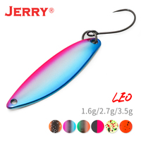 Jerry Leo Trout Ultralight Spinning Fishing Lures Micro Brass Trolling Single Hook Spoon Bauble Baits Lake Tackle
