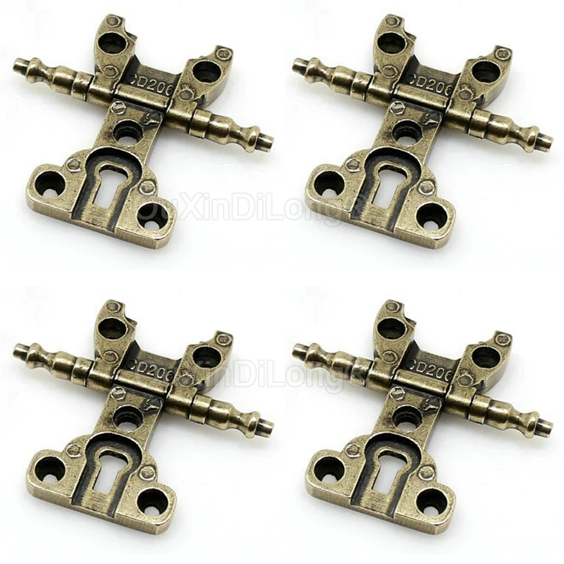 4PCS Folding Hinges Zinc Alloy Antique Bronze Hinge Vintage Hardware for Doors Windows Cabinet Cupboard Wardrobe GF1492