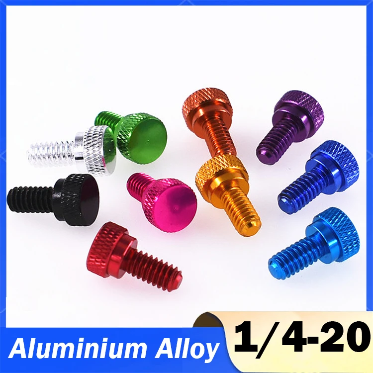 

1/2/5/10/20pcs Aluminium Alloy Knurled Thumb Screw Hand Grip Knob Bolts for PC Case Camera UNC 1/4-20 Anodised Color