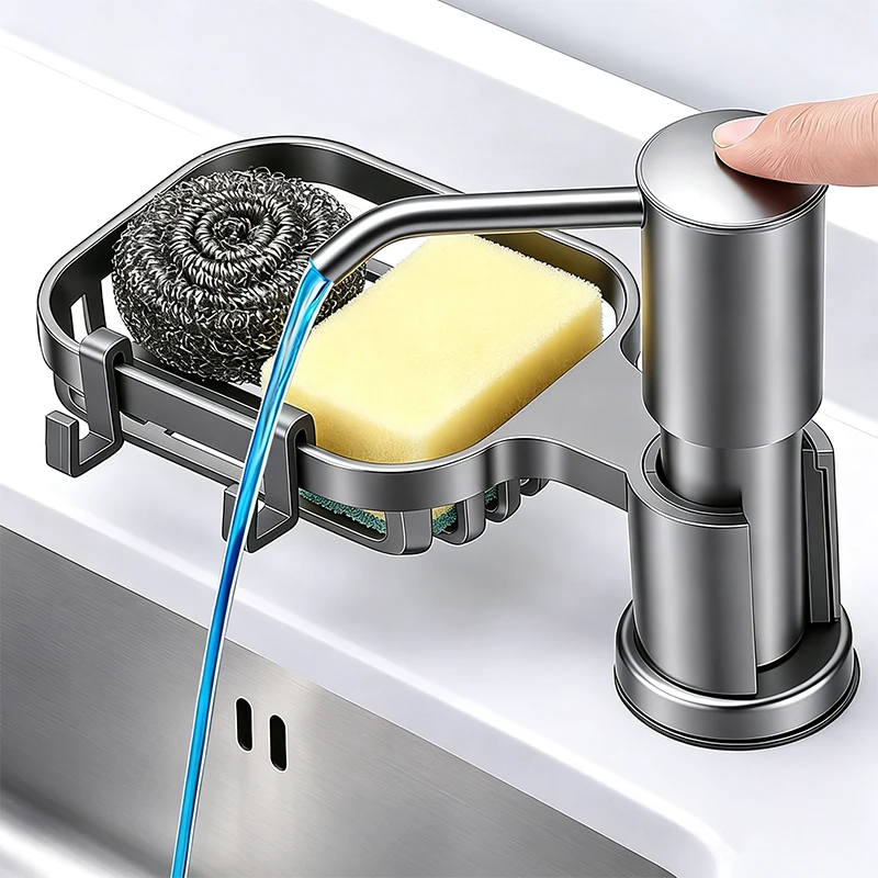 liquid-soap-dispenser-with-rack-100cm-tube-360°-rotation-dispense-nozzle-304-ss-kitchen-sink-bathroom-detergent-hand-press-pumps