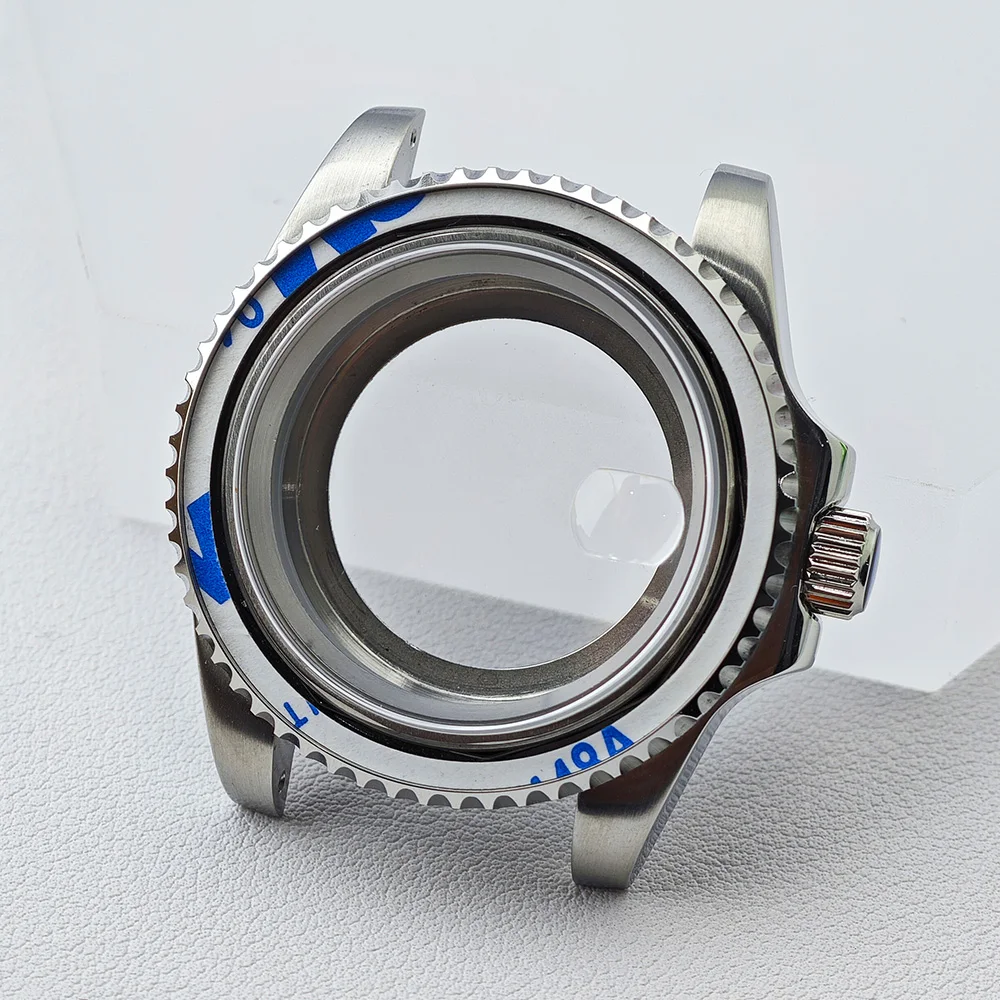 40.5MM GMT Case Sapphire glass Bidirectional Rotation No bezel watch case fit NH34/35/36 Movement Fit 28.5mm Dial Accessories