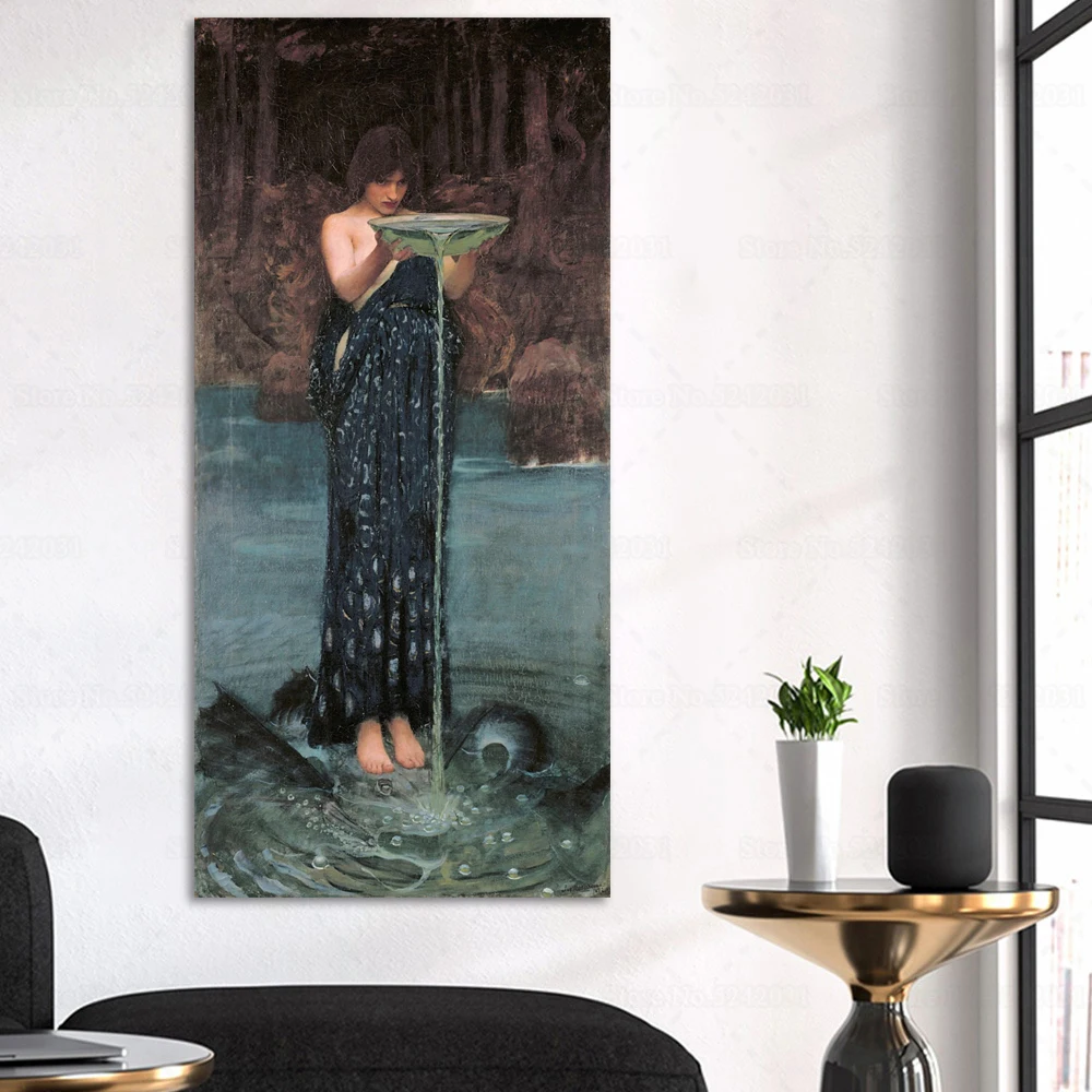 John William Waterhouse Circe Invidiosa Canvas Painting Print Wall Art Poster for Home Decor