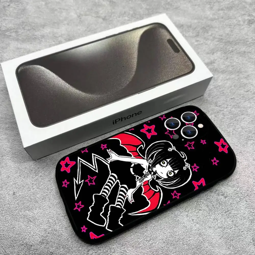 Love Black and Cute Emo Phone Case For iPhone 17,16,15,14,13,12,11,Pro,Max,Plus,E,Air,Mini Protective Black Cover - view 4
