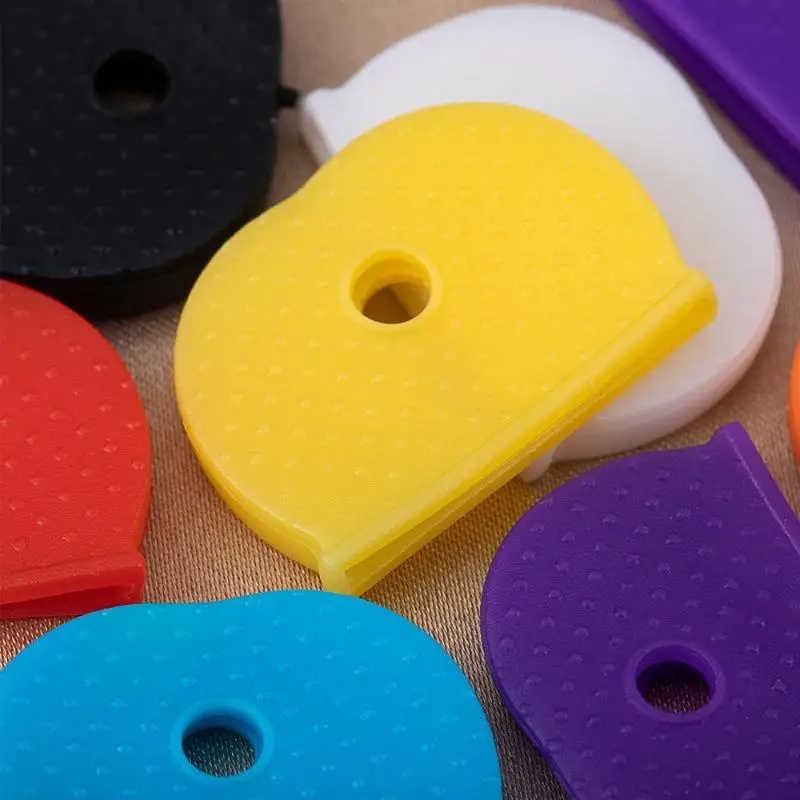 PVC Key Cap Cover 10/24/32Pcs Random Color Key Protective Rings DIY Keychain Storage Easy To Install