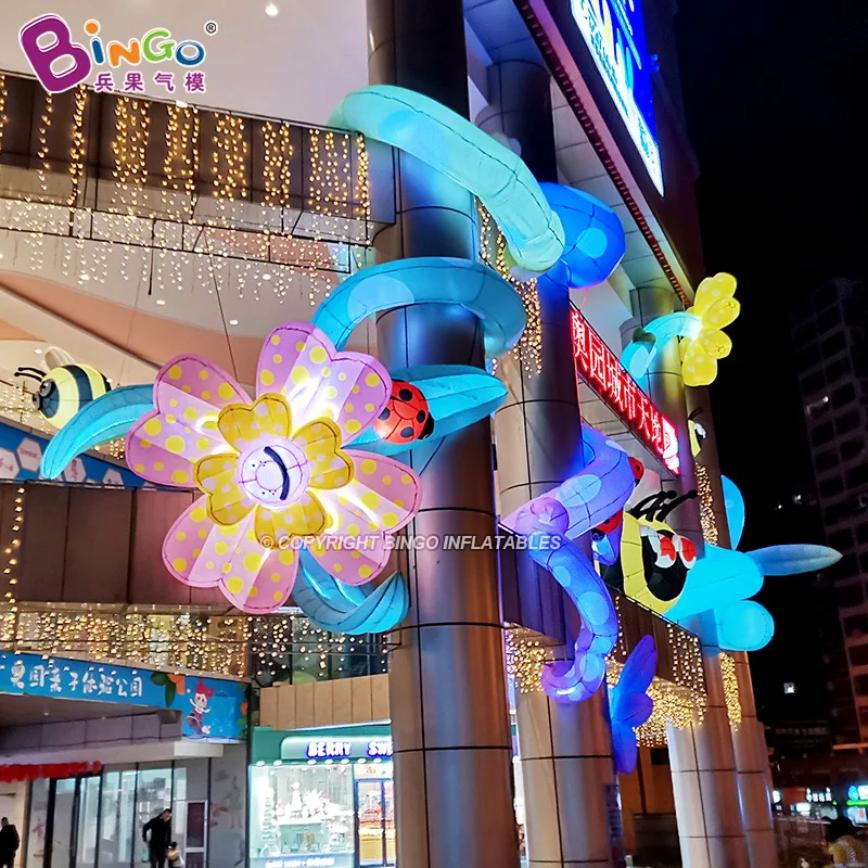 Commercial Art Garden Theme Inflatables Decoration Project For Advertising Building Events Inflatable Flower Vines Bee Toys