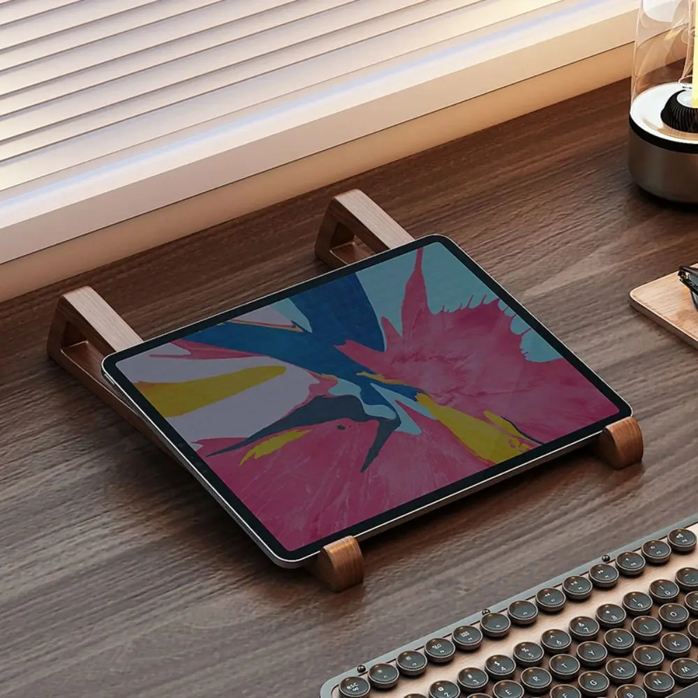 New Universal Wooden Laptop Stand Ventilated Ergonomic Tablet Stand Portable 12° Adjustable Angle Laptop Bracket for 10-17inch