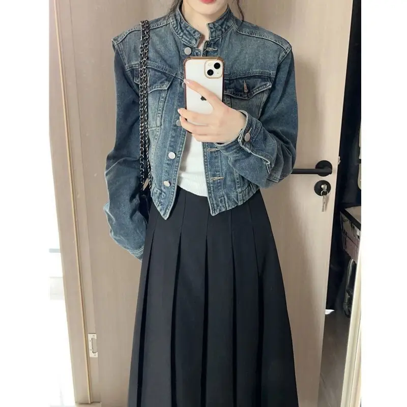 

Женские осенние куртки с воротником 2025 года, термокофейные, лавандовые, свободные, темно-синие, привлекательные, угольные Chaquetas, персонализированные