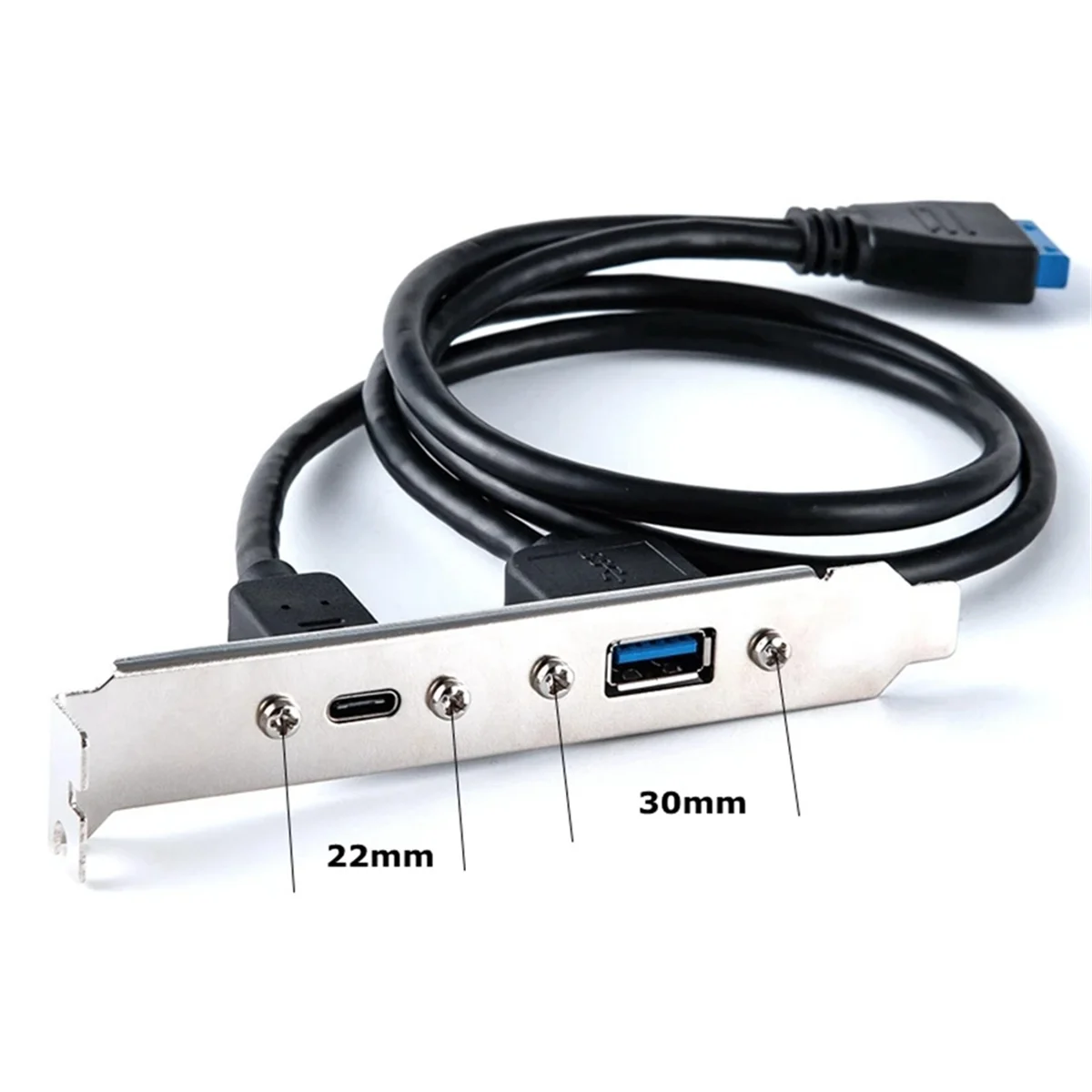 5Gbps Rear USB 3.1 Port Expansion 20Pin to TYPE-C Female and USB 3.0 Female Data Cable with Bezel on Computer Chassis YDH