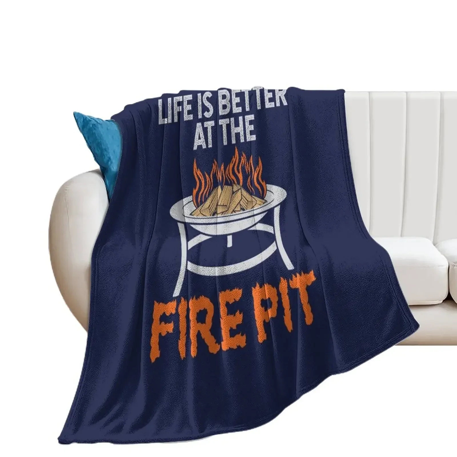 

Life Is Better At The Fire Pit Throw Blanket bed plaid warm for winter Shaggy warm winter Blankets