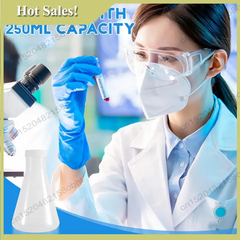 -PQWN Laboratory Graduated Plastic Conical Erlenmeyer Flask, Measurable, Smooth Thick Wall, Two Bottles Of 250Ml