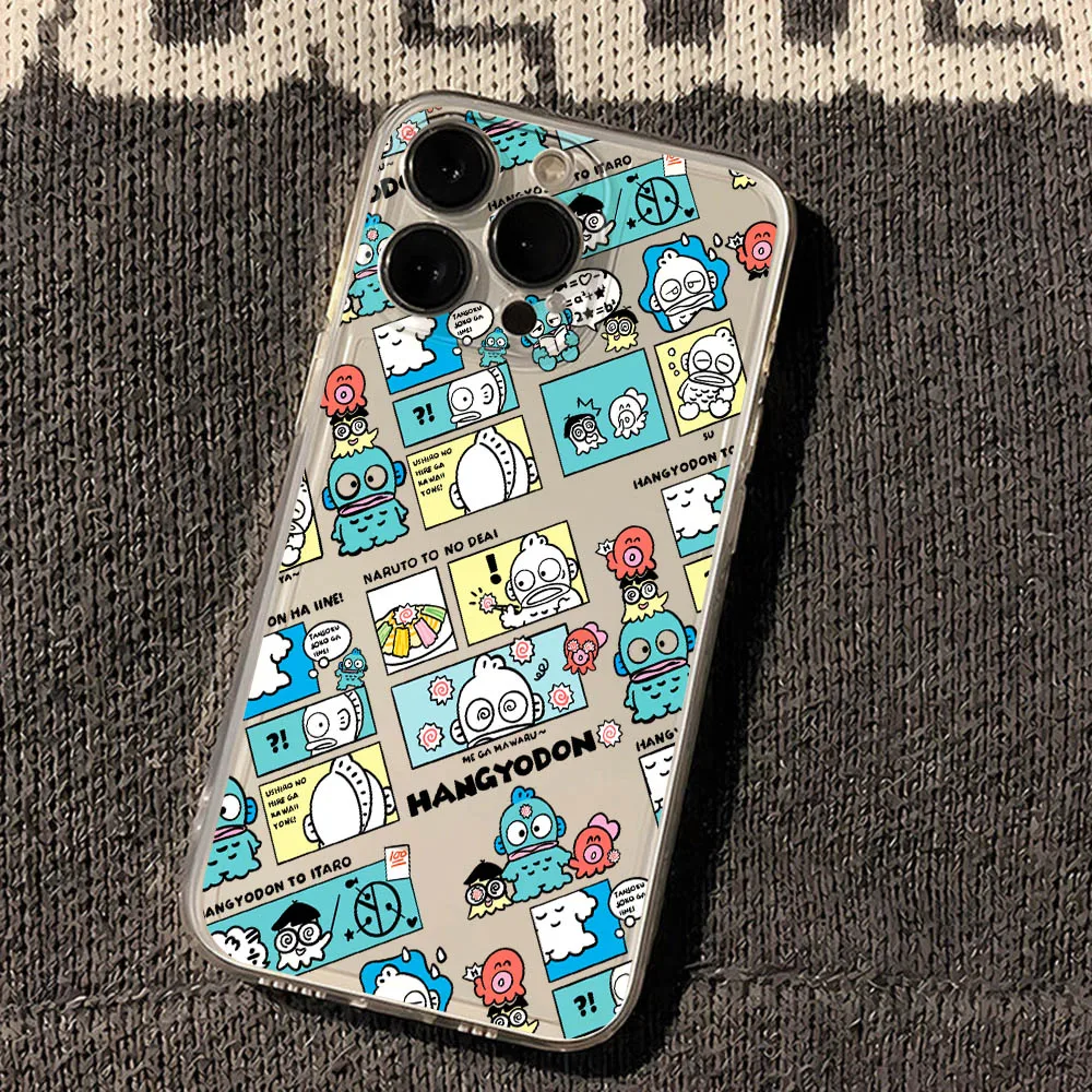 Niedliche Cartoon-Hangyodon-Handyhülle für iPhone 16 15 14 Plus 13 12 Mini 11 iPhone 16 iPhone 13 Pro Max X Xs XR 7 8 Klare Capa-Abdeckung