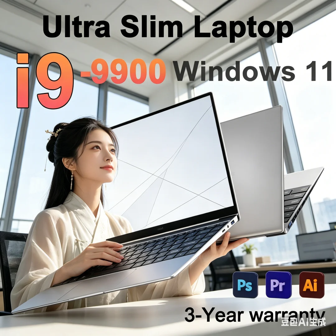 

Luxury 14.1" Laptop Intel Core I9-9900 32GB 2TB Gaming PC Modern Office Study Computer PC Windows 11 Pro 1920*1080 HD