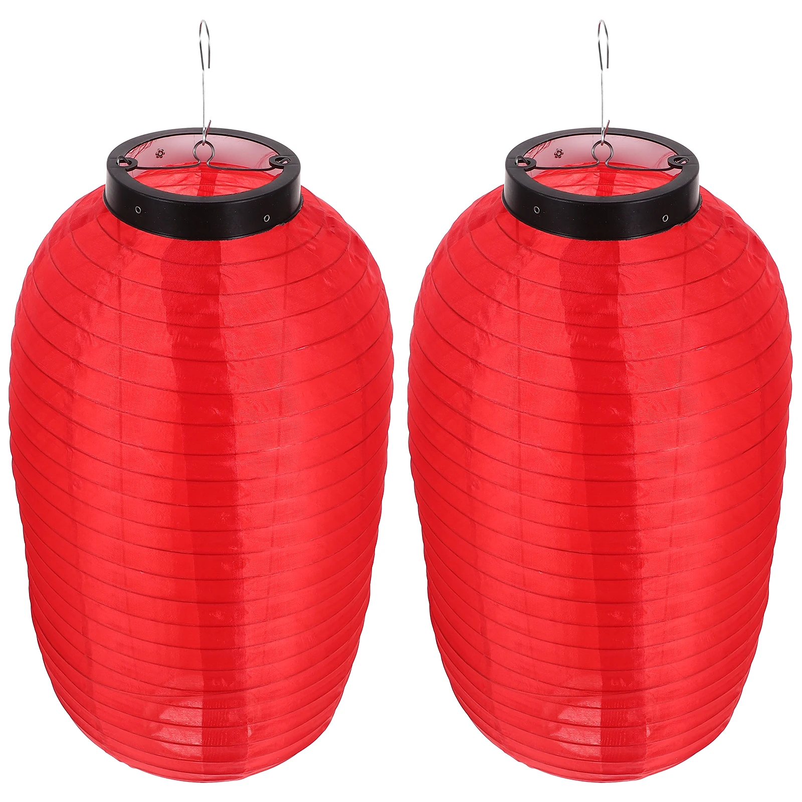 

2pcs Waterproof Silk Lanterns 45x25cm Red Foldable Japanese Style Decorative Home Lights Cloth Chochin Festive Atmosphere