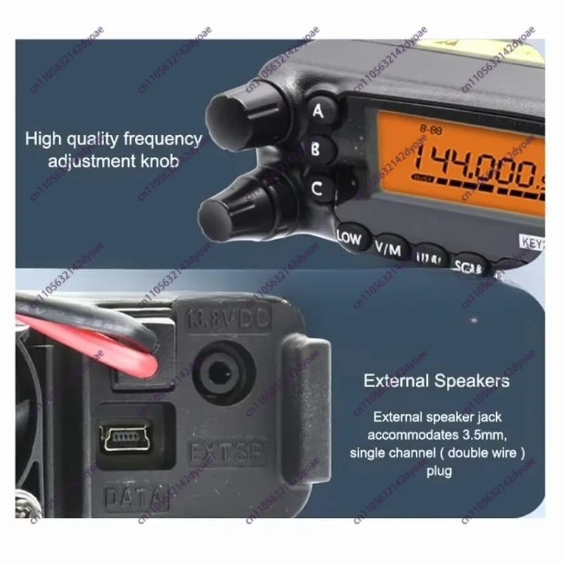 TH-7800 Dual Display Car Radio Walkie Talkie Dual Band 134-174/400-480MHz 50W  Mobile Transceiver Two Way Radio
